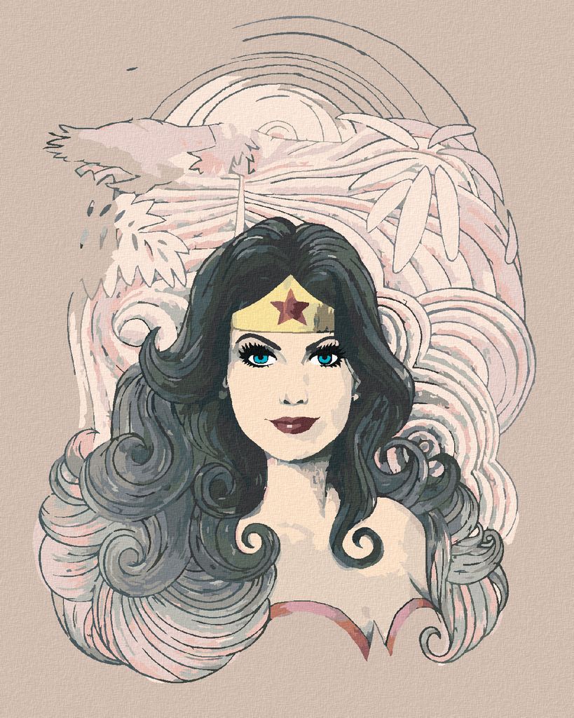Zuty - Malen nach Zahlen - GEMALTE WONDER WOMAN, 40x50 cm, ohne Keilrahmen