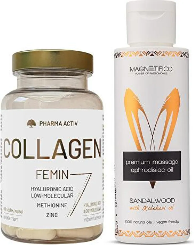 Cure Collagen Femin 90 capsules et Huile de massage santal relaxation