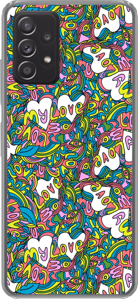 MuchoWow Handyhülle Schutzhülle Hülle für Telefoonhoesje Samsung galaxy a73 Mädchen - Liebe - Muster - Liebe - Kinder - Kinder Silikon Softc...