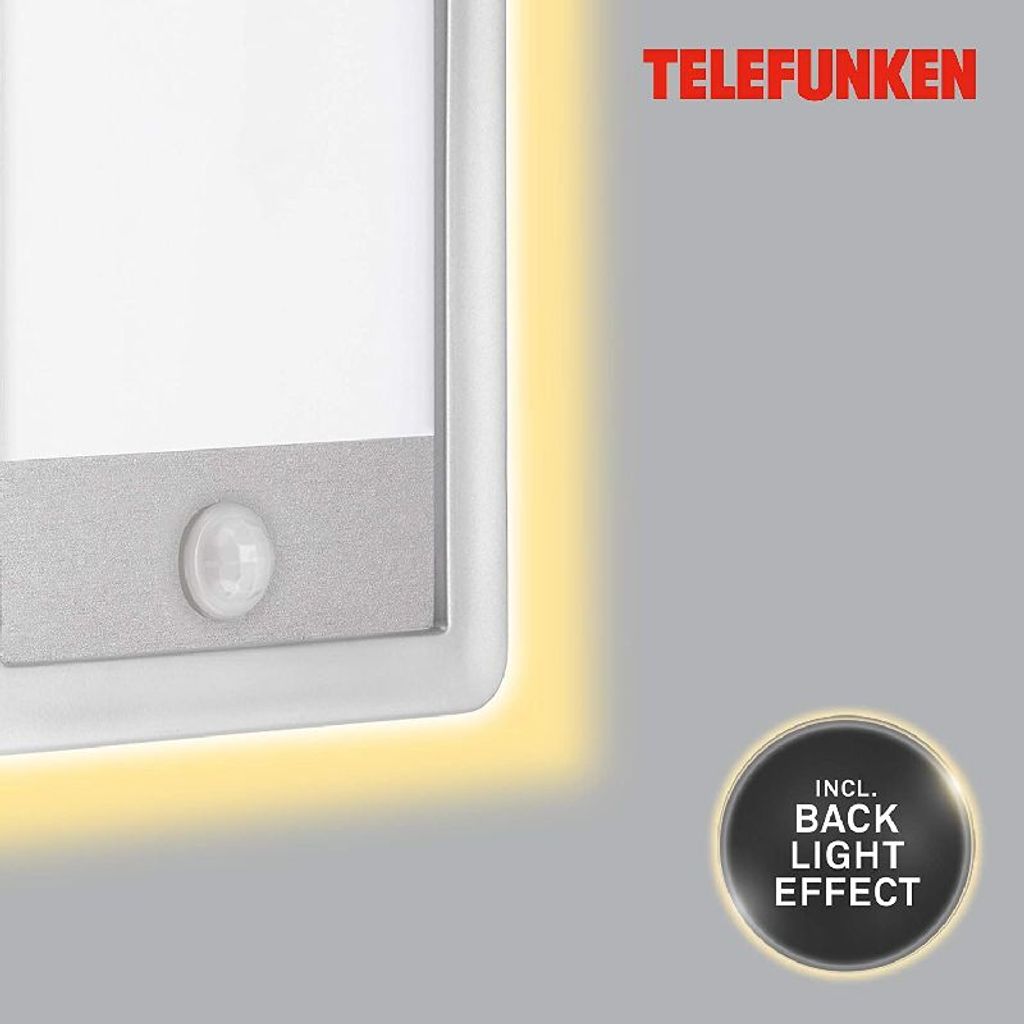 Briloner Leuchten Lampada Da Parete LED Per Esterni: 8W, 1200 Lumen, Retroilluminazione, IP44, Bianca E Nera