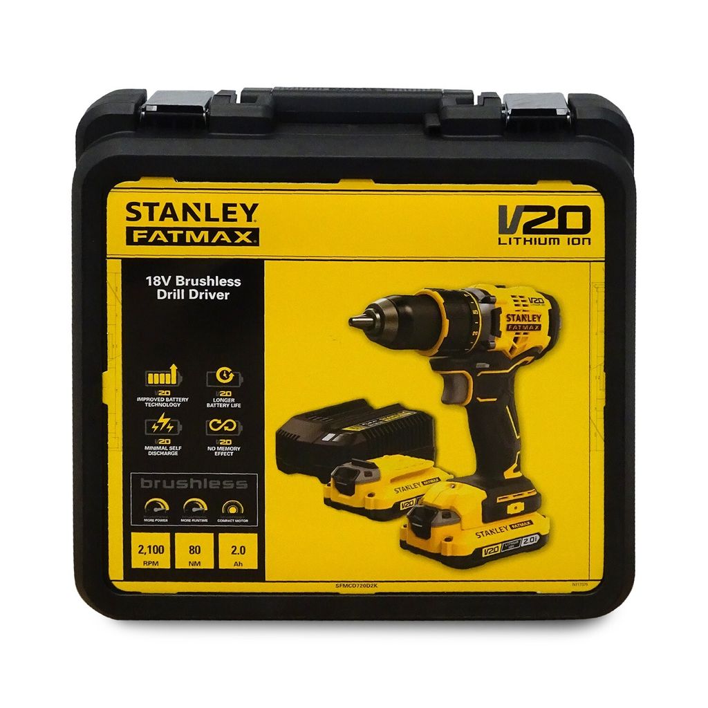 Stanley SFMCD720D2K gr?žtuvas 18 V 2 x 2 Ah baterija Produktbild 