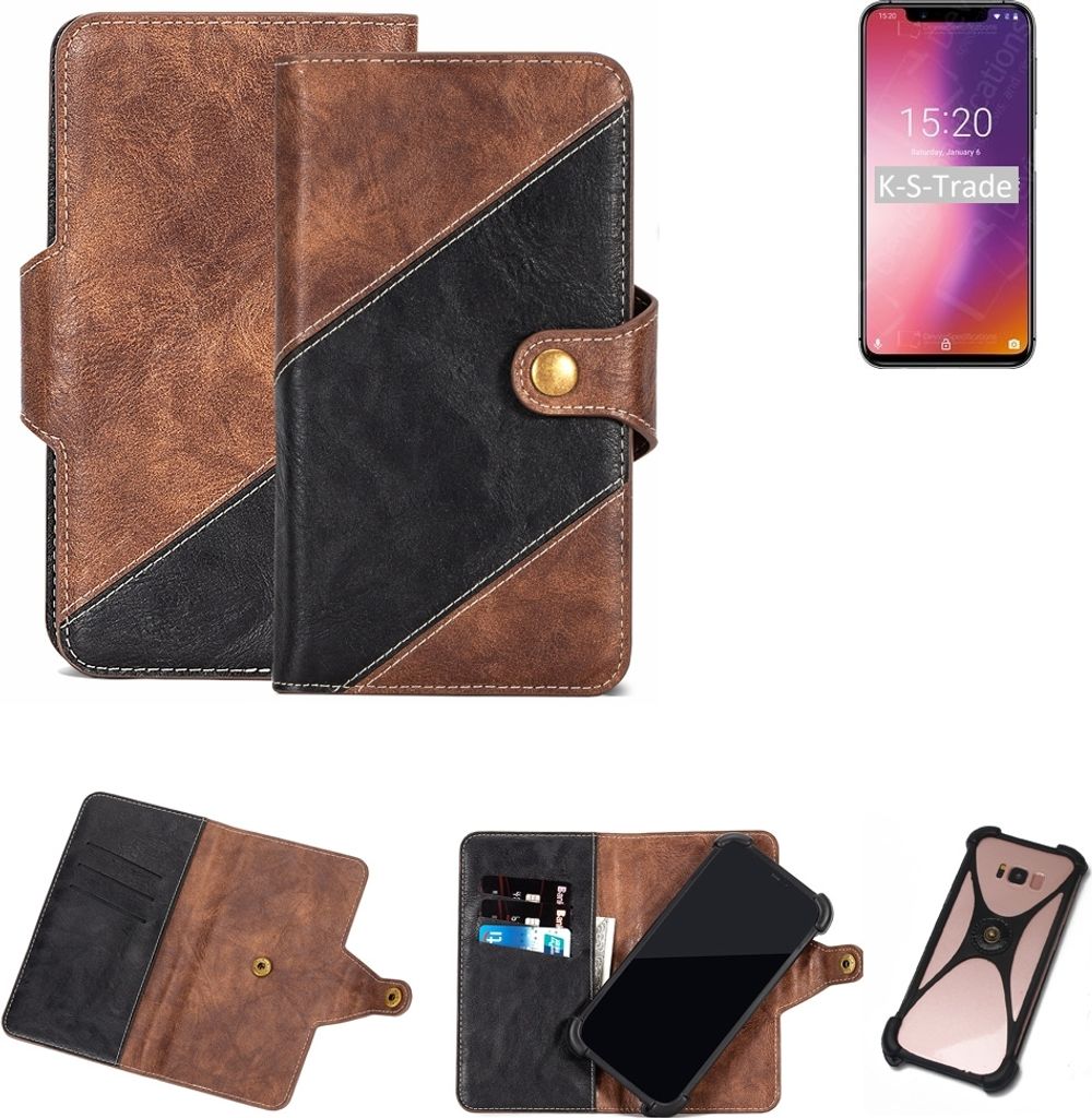 K-S-Trade Handy Hülle Schutz Hülle Schutzhülle Bookstyle Case kompatibel mit UMIDIGI One Pro Handy Cover Hülle Schutztasche 1x