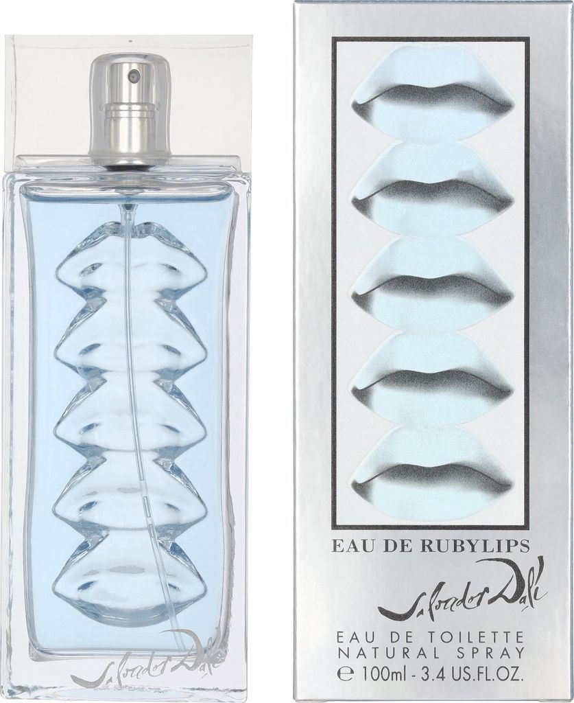 A perfume bottle and its packaging are displayed side-by-side against a white background.