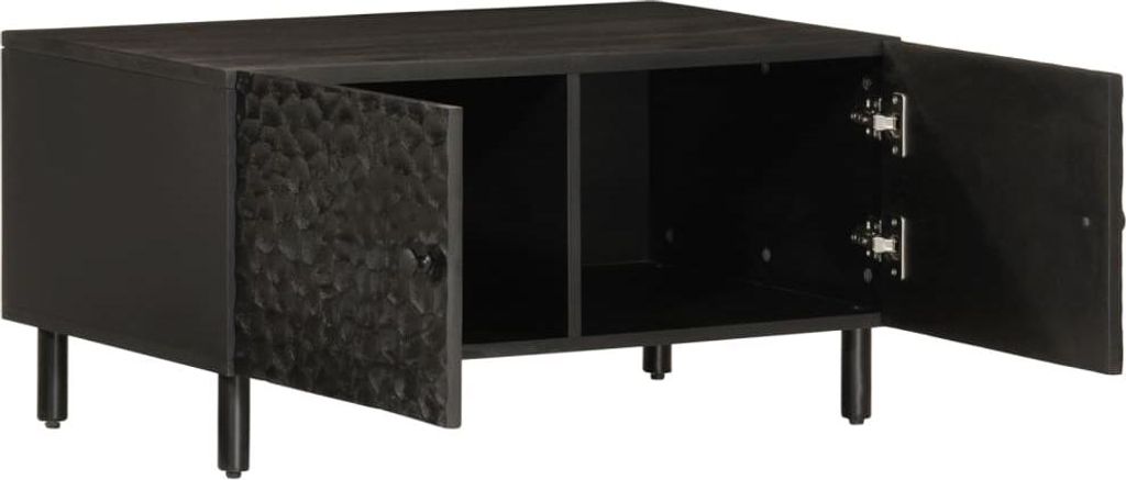 vidaXL Couchtisch Schwarz 80x50x40 cm Massivholz Mango