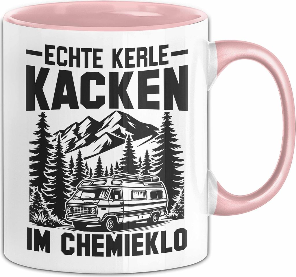 Camper Tasse Geschenk Wohnwagen Echte Kerle Kacken Im Produktbild 