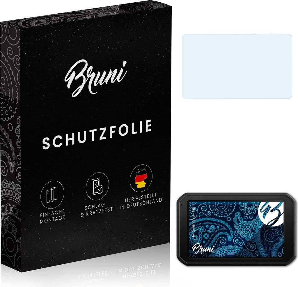Bruni Basics-Clear 2x Schutzfolie kompatibel mit Garmin Camper 785 Folie