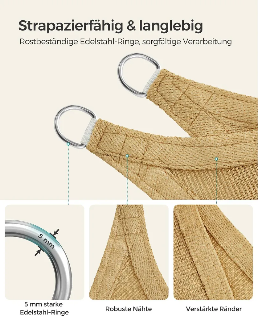 Voile d'ombrage 3x4 m jaune sable : fini la chaleur sur la terrasse