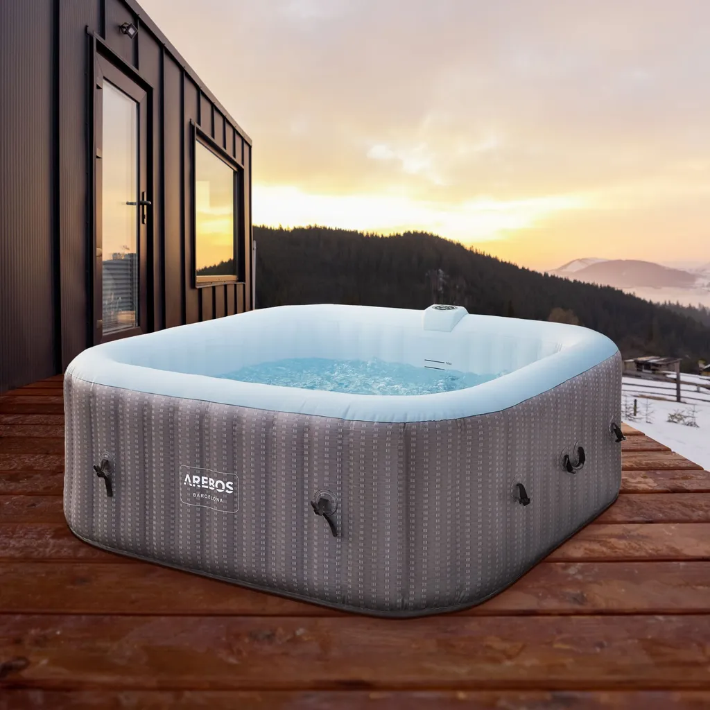 Spa gonflable anti-stress AREBOS 6 personnes avec massage et chauffage