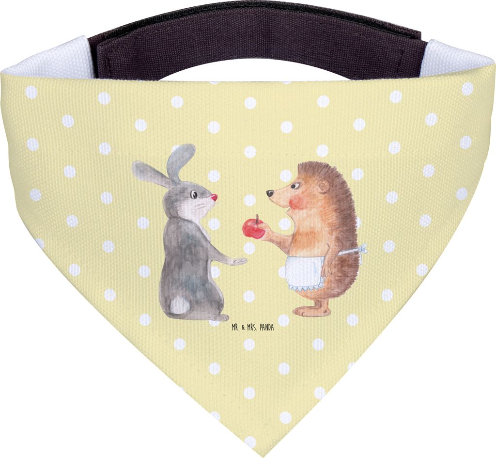 Mr. & Mrs. Panda Tuch Hase Igel - Gelb Pastell - Geschenk, Herzschmerz, Schal für Hunde, Liebe Spruch, Liebeskummer, Halstuch, Lustige Sprüche, u...