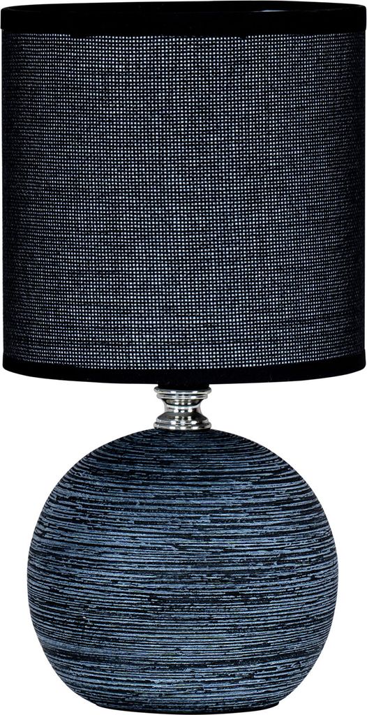 Tischlampe Keramik H26cm Anthrazit Rund Licht Lampe Shabby Chic Landhaus