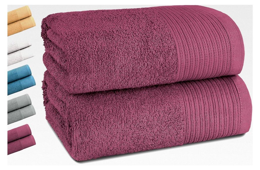 2er Set Duschtücher 140 x 70 cm Flauschige Duschhandtücher 100% Baumwolle Saugfähig Weich