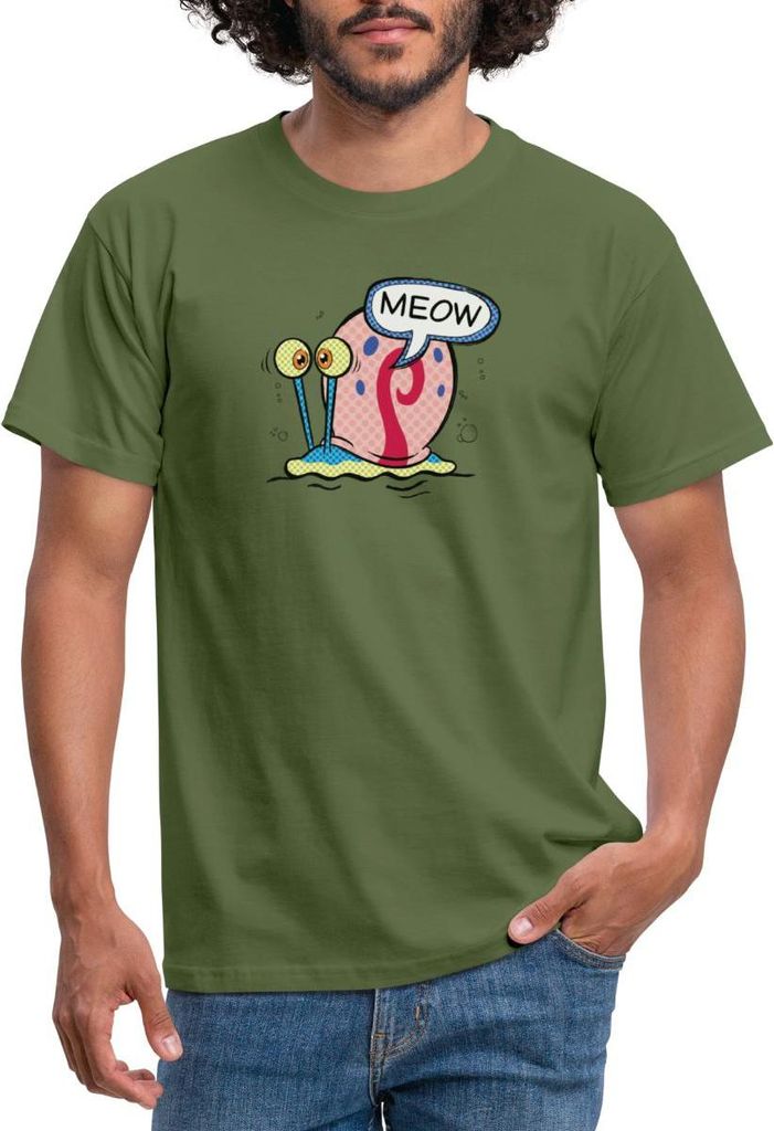 Spreadshirt SpongeBob Schwammkopf Gary Die Schnecke Männer T-Shirt, 3XL, Militärgrün