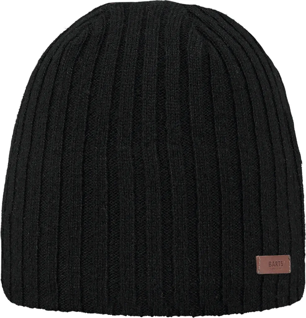 Bonnet noir uni BARTS Haakon en laine mélangée avec doublure polaire douce