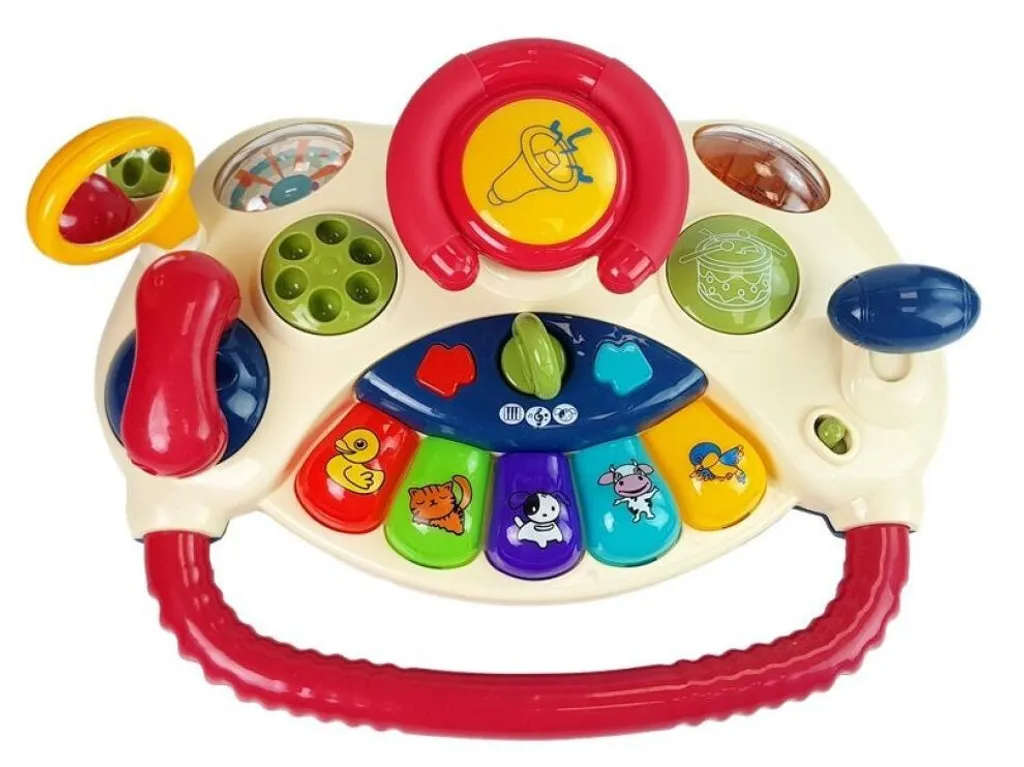 Volant interactif multifonction éducatif pour enfant en bleu et rouge - 2