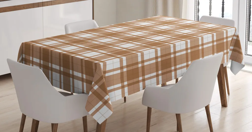 Offerta Tovaglia ABAKUHAUS 140x200 Brown Plaid | Resistente e Chic