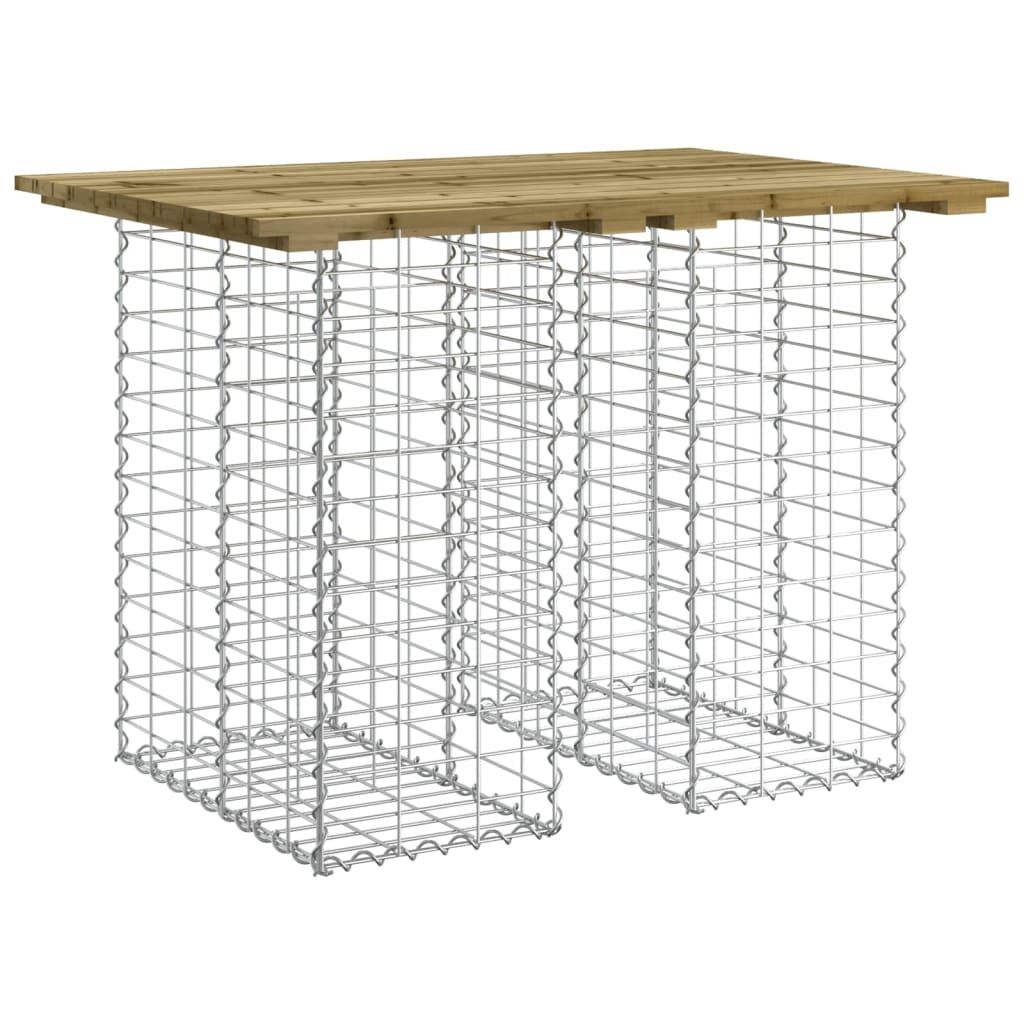 vidaXL Gartentisch aus Gabionen 100x70x72 cm Kiefernholz Imprägniert