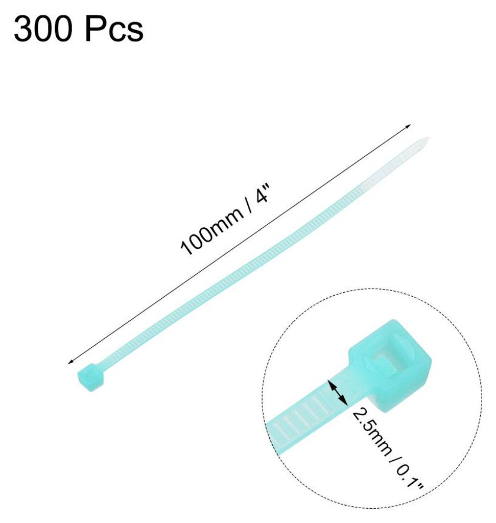 300 Stš¹ck Markierung Kabelbinder Himmelblau 100mmx2.5mm Selbstsichernde Kabelbinder Set Best?ndige Kabelbinder Wiederverschlie?bar Kabel Organiz...