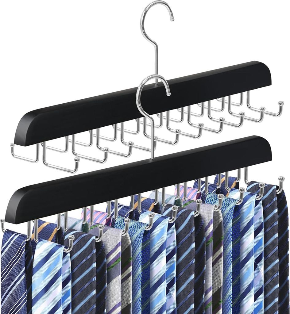 OKWISH Kleiderbügel, 20er Set Haken für Krawatten, Gürtel, Hüte & Taschen, Praktische Aufbewahrungshaken, 2 Stück pro Packung