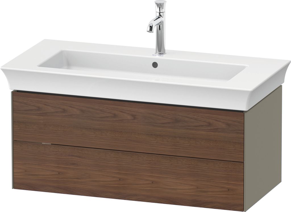 Duravit White Tulip, Waschtischunterbau wandhängend, Breite 984 x Tiefe 458mm, mit 2 Schubkästen, mit Tip-on Technik, WT4342077H2