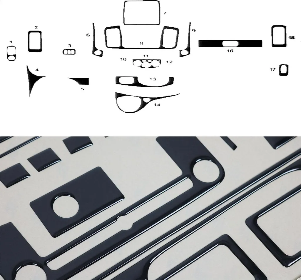 Decorazione interna abitacolo per Renault Trafic 2010-2014 Piano Black Optics 18pcs
