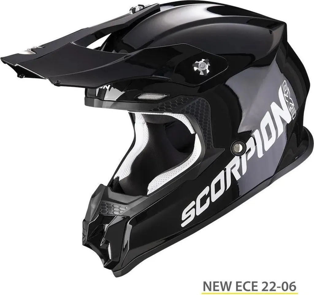 Casque Cross Scorpion VX-16 Evo Air Solid Noir - Protection Tout-Terrain M