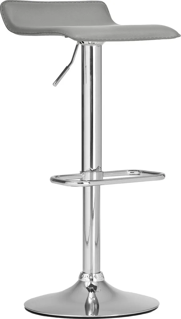 Sgabello Bar Grigio Regolabile in Pelle Finta - Comfort Moderno 360°