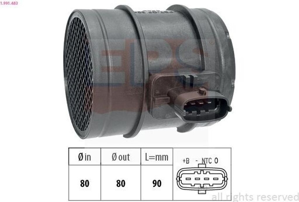 EPS 1.991.483 Luftmassenmesser LMM für FIAT Ducato Kastenwagen (250, 290) Luftmengenmesser