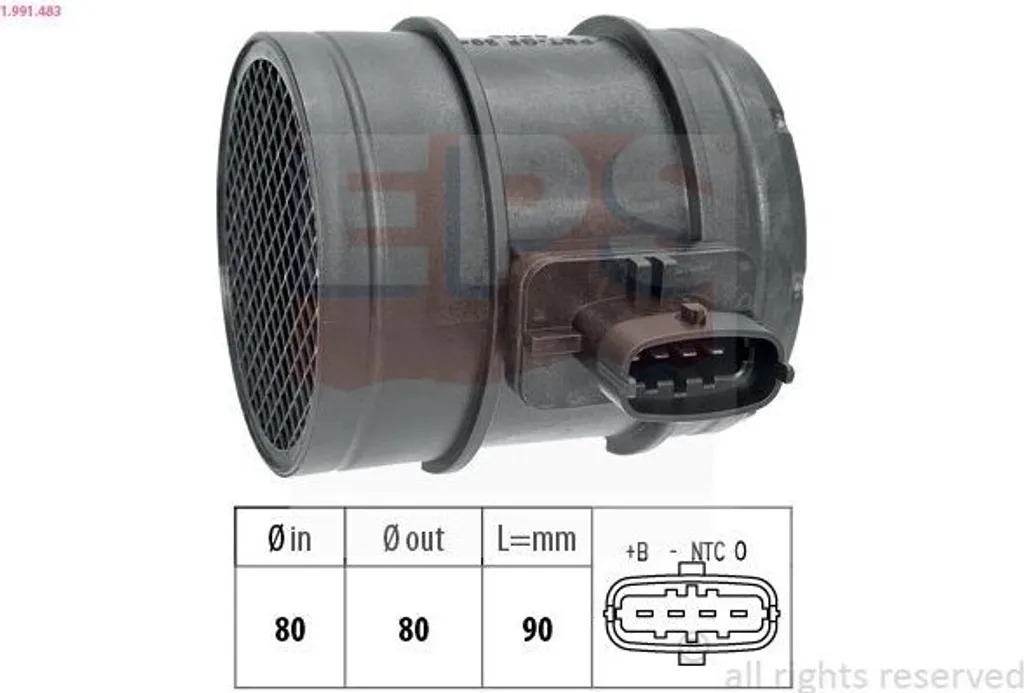 Débitmètre d'air haute précision EPS 1 991 483 pour FIAT Ducato 250