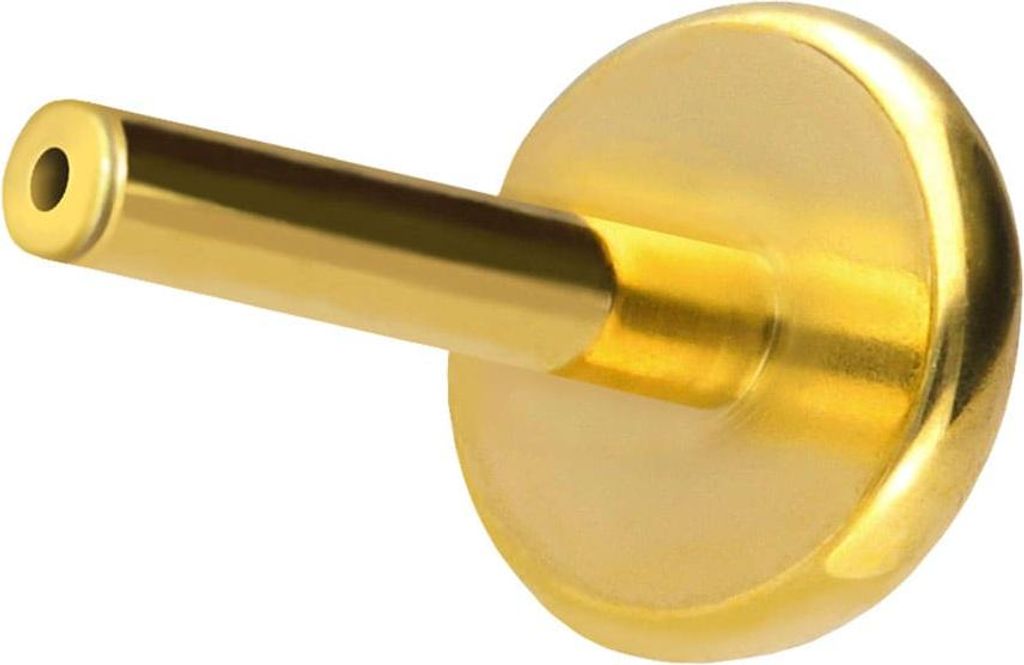 Ohrpiercing, Nasenpiercing Titan Labret mit Push Fit ohne Kugel Gold Stablänge: 9mm | Stabstärke: 0,8mm