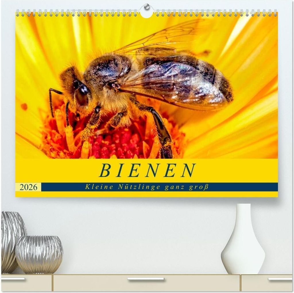 BIENEN - Kleine Nützlinge ganz groß (hochwertiger Premium Wandkalender 2026 DIN A2 quer), Kunstdruck in Hochglanz