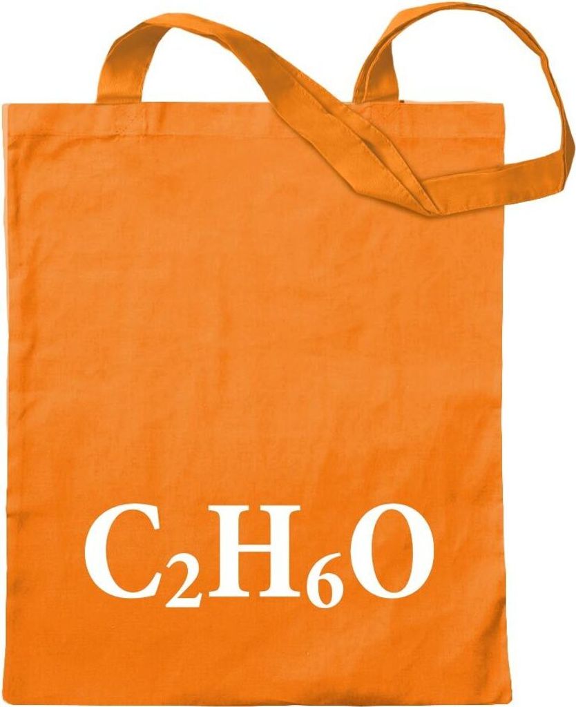 Kiwistar - Baumwolltasche - mandarin - C2H6O - Ethanol Formel - Turnbeutel Fun Rucksack Sport Beutel Gymsack Ziehgurt
