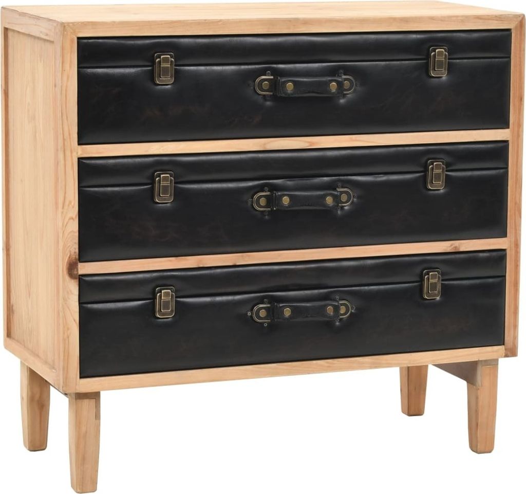 "Rabatt" Mehrzweckschrank/Vitrine/ Schubladenkommode Massivholz Tanne 80x36x75 cm - Kommoden CC1692