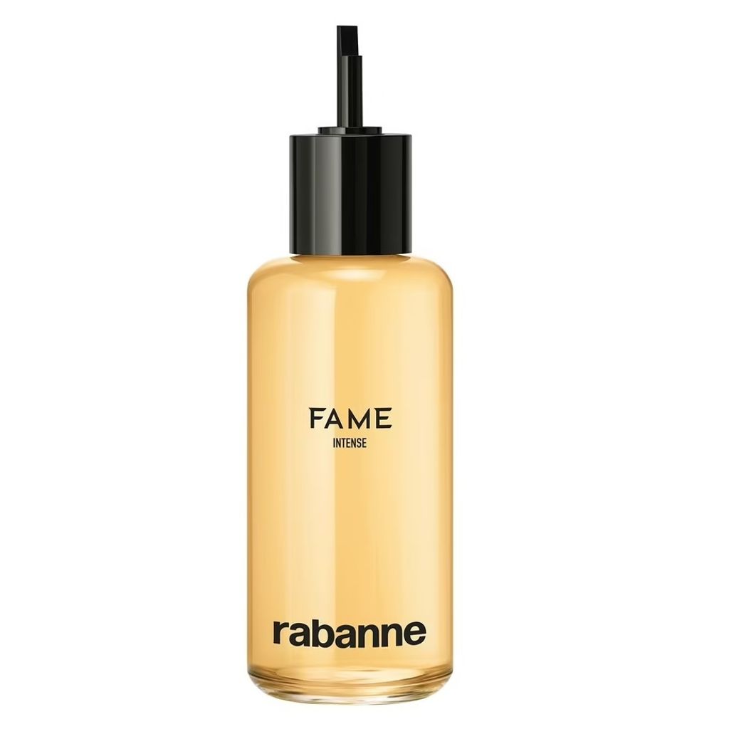 A bottle of Paco Rabanne Fame Intense Eau de Parfum for women.