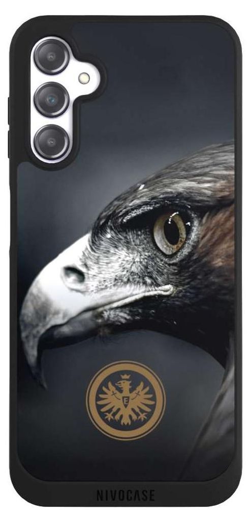 NIVOCASE Handyhülle für Samsung Galaxy A14 5G Hülle NIVOpure Case Schwarz Adler Eintracht Frankfurt Offizielles Lizenzprodukt