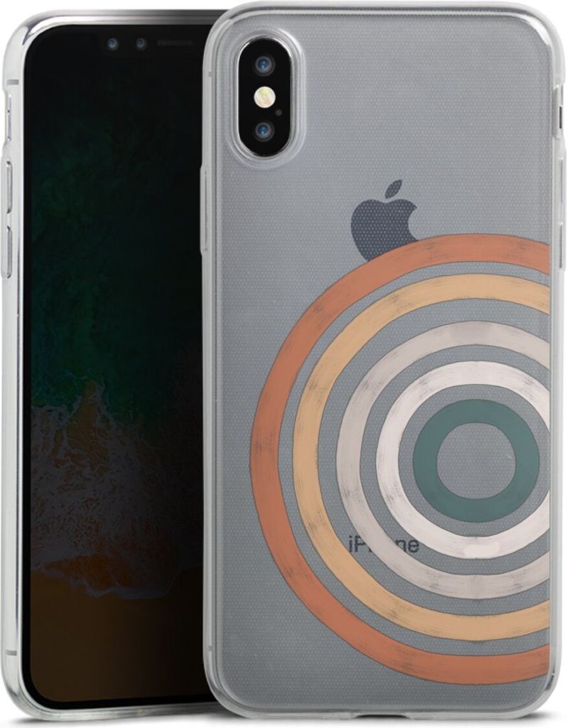 DeinDesign Slim Hülle für Apple iPhone X Silikon Case Ultra Dünn Handyhülle Kreise Regenbogen Wasserfarbe