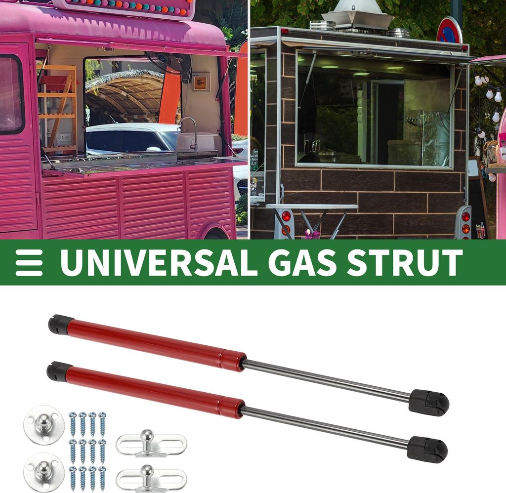 Universelle Liftunterstützungen Gasfeder 15 Zoll / 380 mm 90 lb / 400 N / 40 kg Rot für Autodeckel Bootsklappe Dachfensterdeckel Unterbett-Werkze...