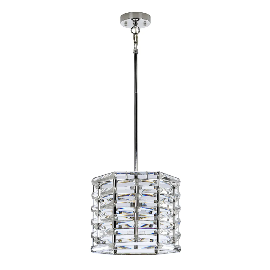 Lustre pour haut plafond Shoal Elstead, luminaire cristal design E27