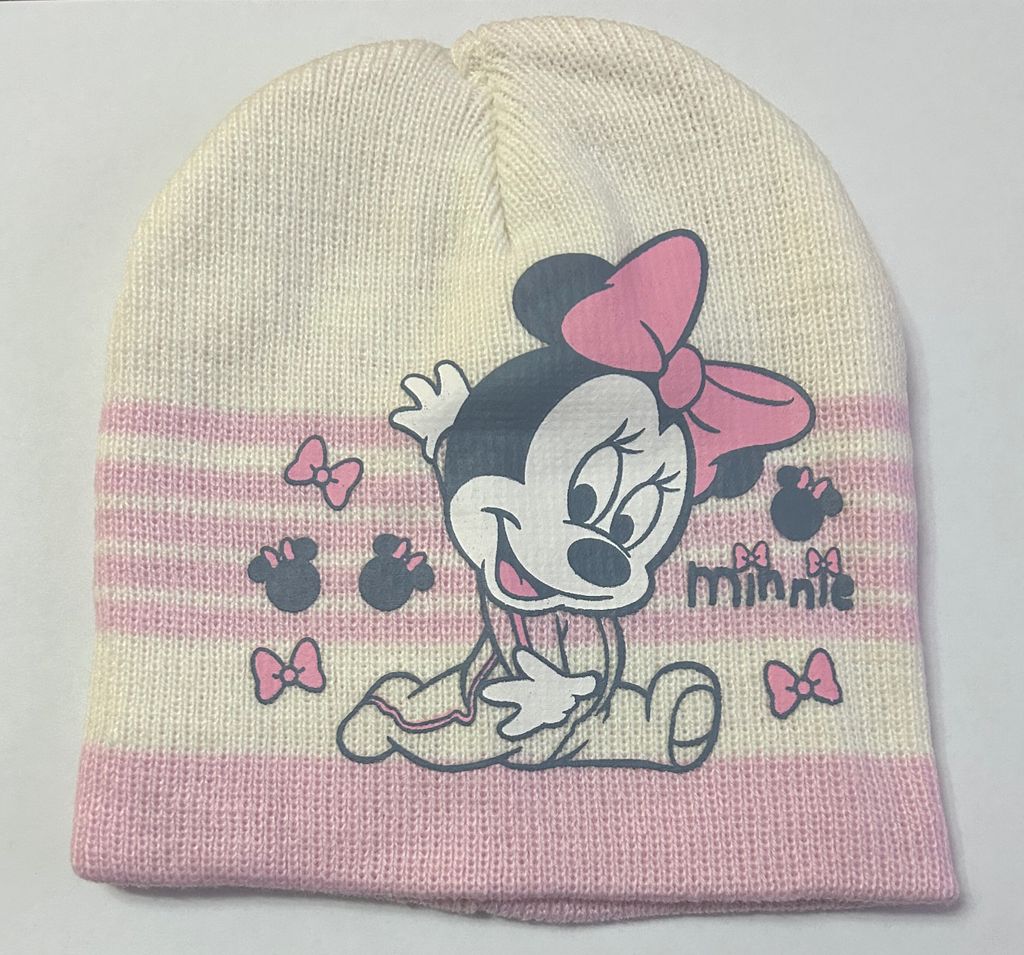 Strickmütze Minnie Maus Baby Winter Mütze Kinder Mädchen Strickmütze Beanie 48 creme