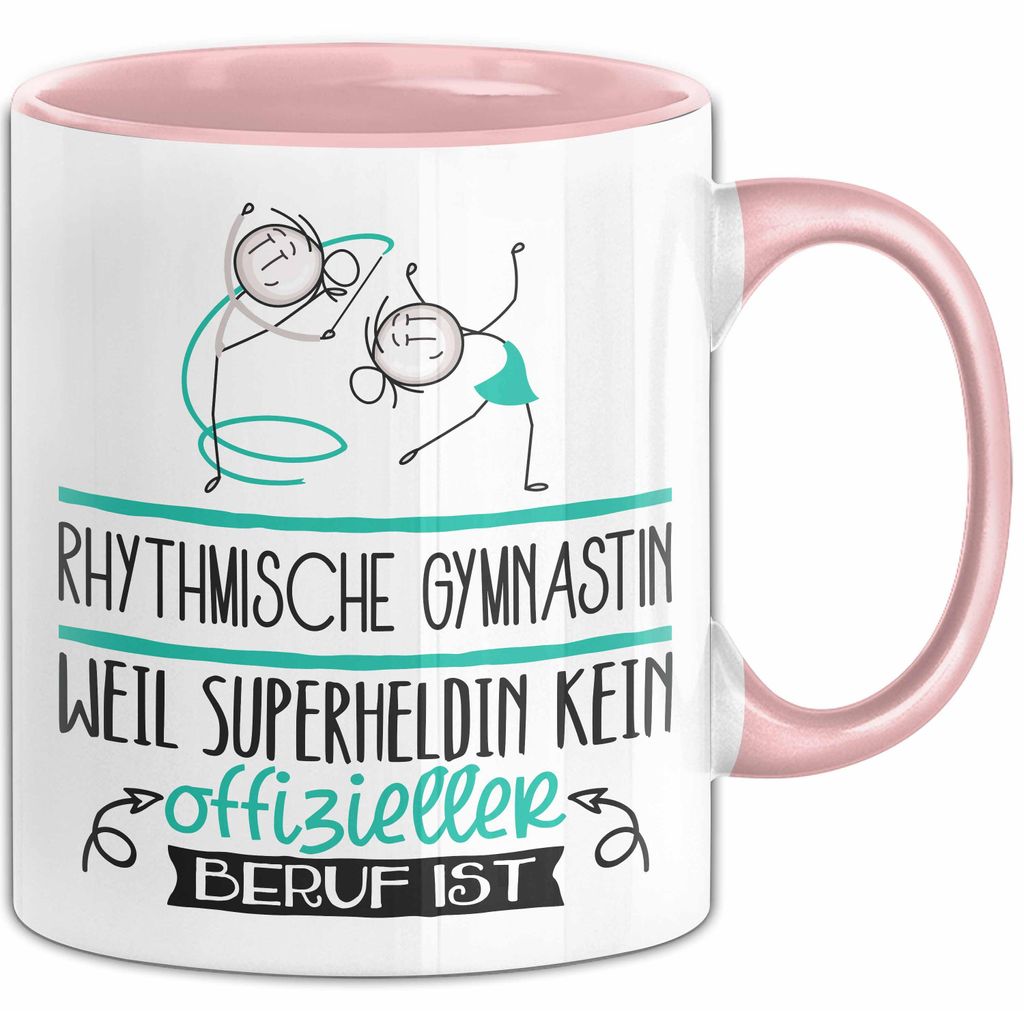 Rhythmische Gymnastin Geschenk Tasse Lustiger Spruch Rhythmische Gymnastin Weil Superheldin Kein Offizieller Beruf Ist Geschenkidee (Rosa)