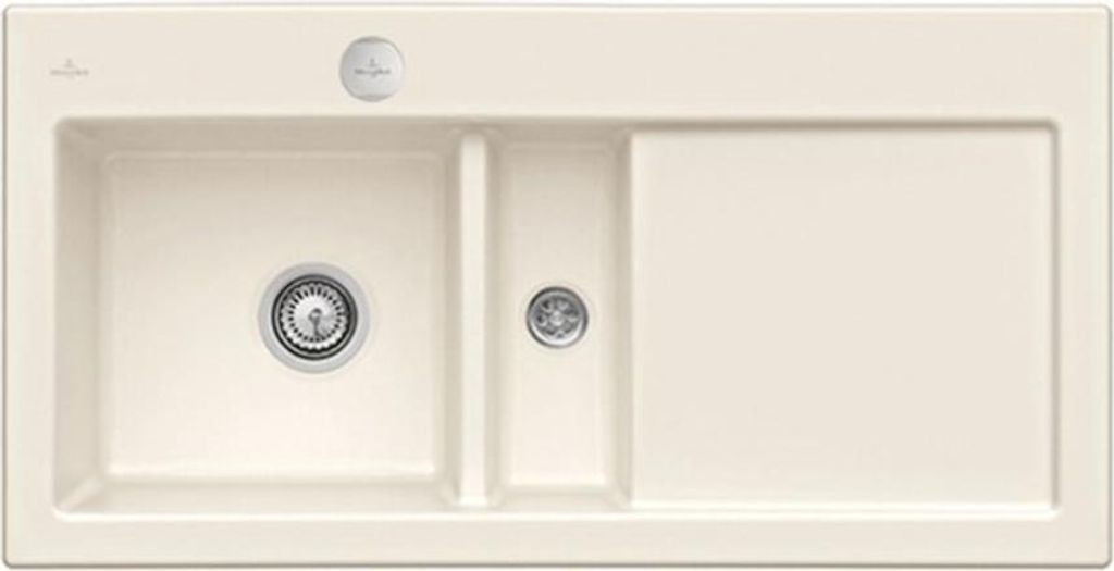 V&B Spüle Subway 60 li, m Abl.garn, Exzenter, crema C-plus