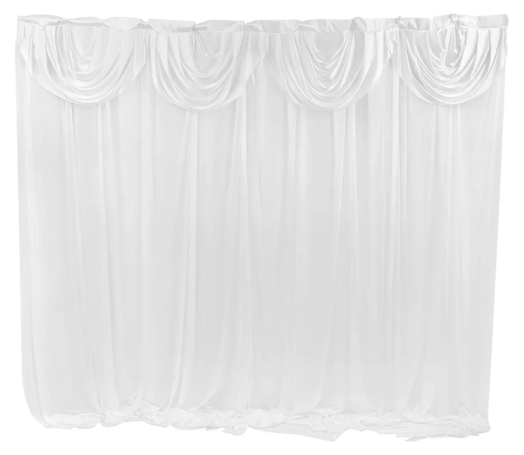 Rideau de fond blanc 3x3m sans motif pour décoration de scène de mariage