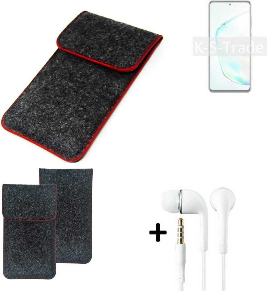 K-S-Trade Handy Schutz Hülle kompatibel mit Samsung Galaxy Note10 Lite Schutzhülle Handyhülle Filztasche Pouch Tasche Case Sleeve Filzhülle