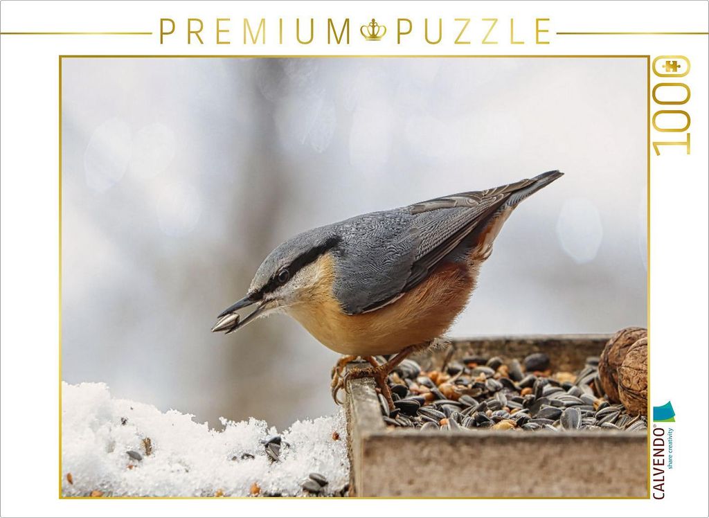 CALVENDO Puzzle Kleiber am Futterplatz | 1000 Teile Lege-Größe 64x48cm Foto-Puzzle für glückliche Stunden