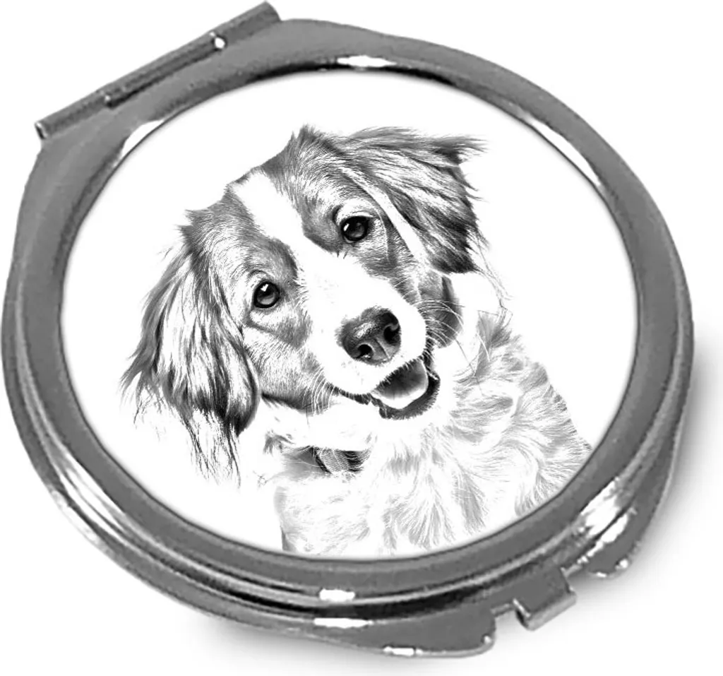 Kooikerhondje - Specchio tascabile con cane, specchio tascabile personalizzato, specchio compatto con logo Art-Dog