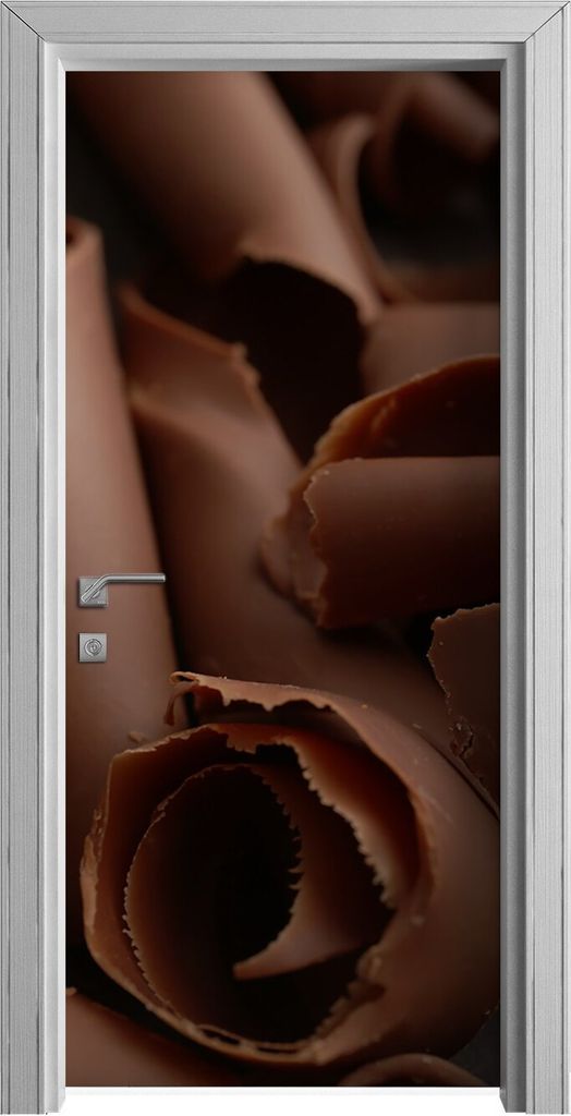 Tür Selbstklebende 90x210 cm Türfolie Türtapete Klebefolie - Schokolade Locken
