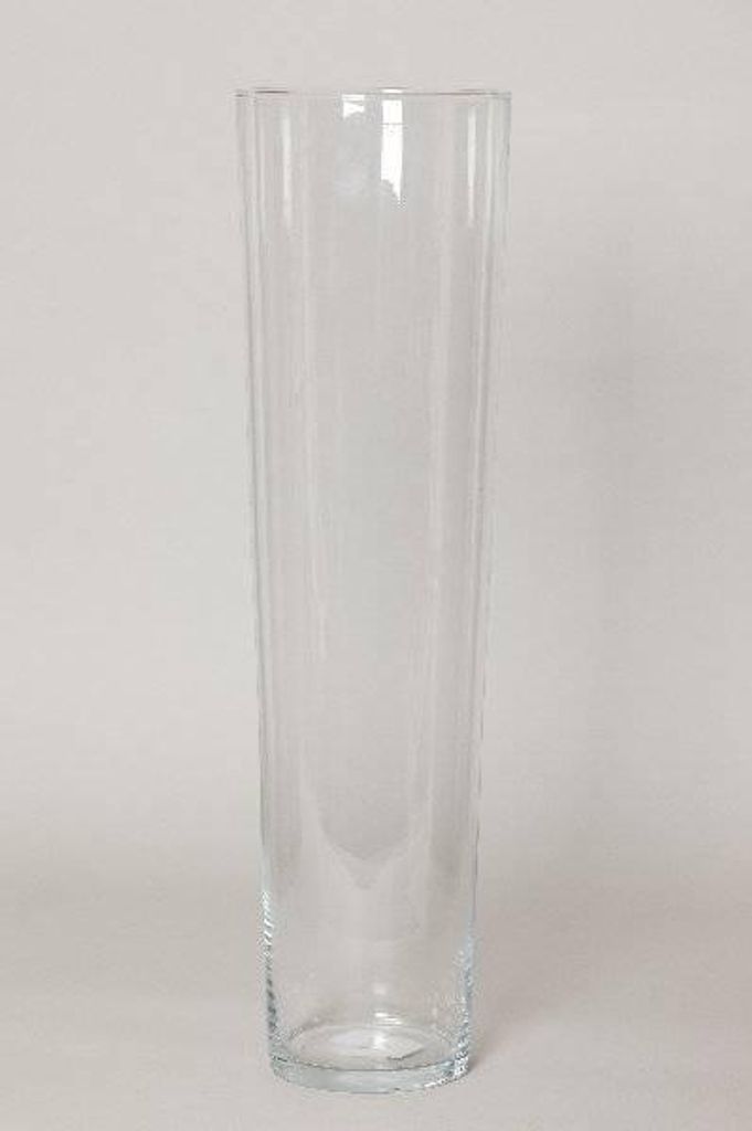 INNA-Glas Bodenvase KAIA, Trichter - rund, klar, 70cm, Ø 17cm - Hohe Vase - Deko Vase