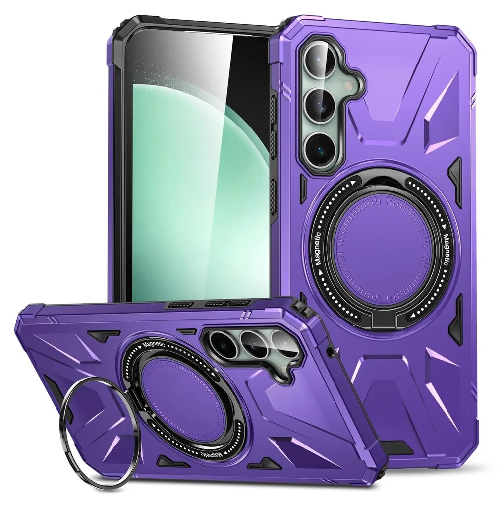 Per Samsung Galaxy A35 MagSafe Shock Magnet Ring Cover protettiva Custodia per telefoni cellulari Viola
