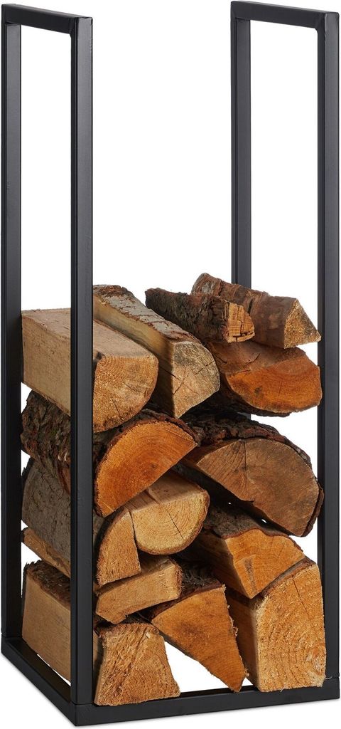 Kovový stojan na palivové drevo RD47808, čierny Obrázok produktu 