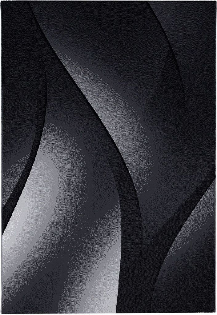 Kurzflor Teppich Pago rechteckig, Farbe: Schwarz, Größe:120x170 cm