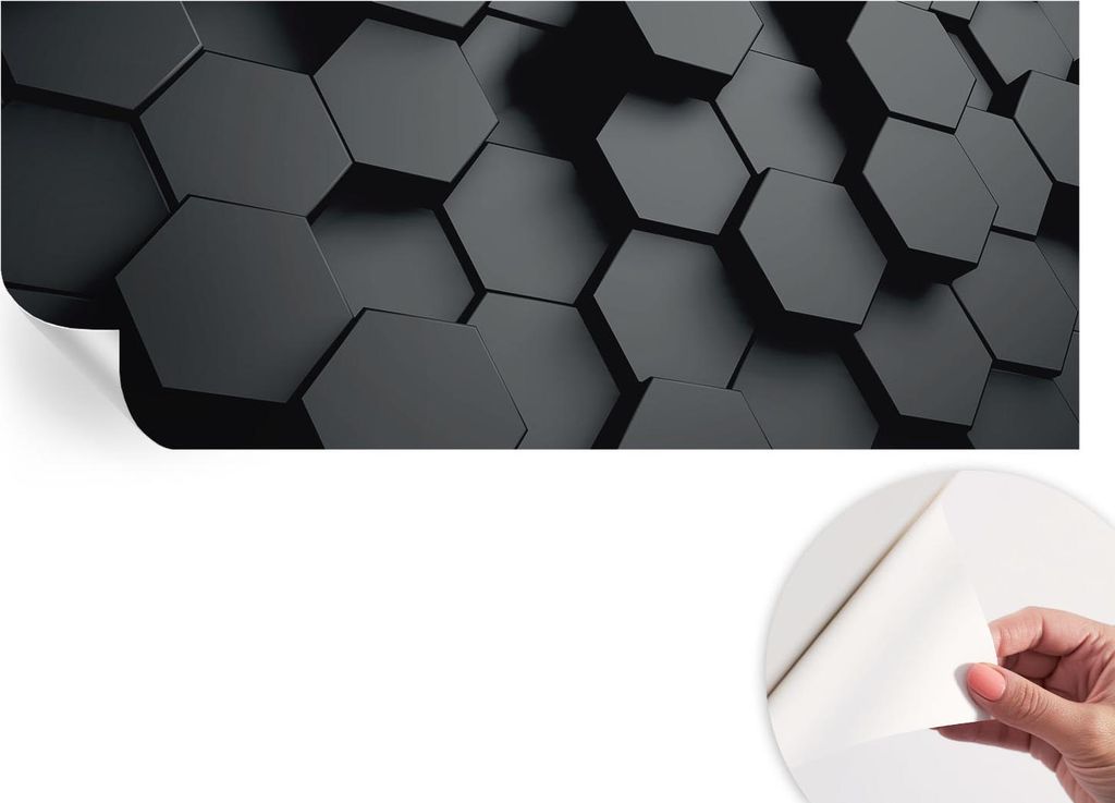 Selbstklebende Wandtapete - Dekorative Tapete für Wohnzimmer - Klebefolie für Wandbilder - Tapetenfolie für Wanddekoration - 208x146 cm - 3D-Sec...